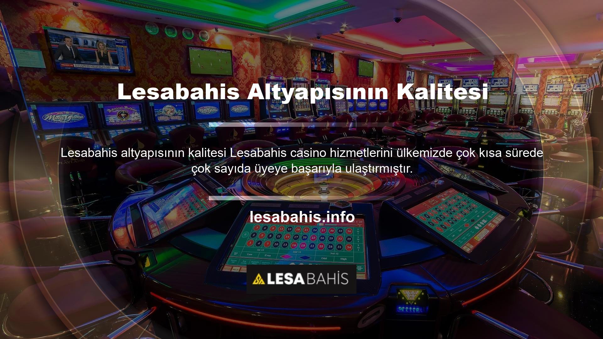 Lesabahis casino altyapısı için Canlı Bahis Ofisi'nin farklı proje firması ile anlaşması bulunmaktadır